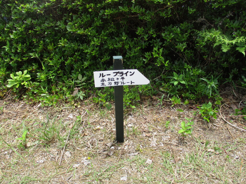 ループライン/赤松ケ平・太刀野ルートの道標