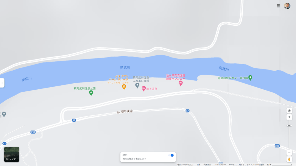 阿武川温泉の施設マップ