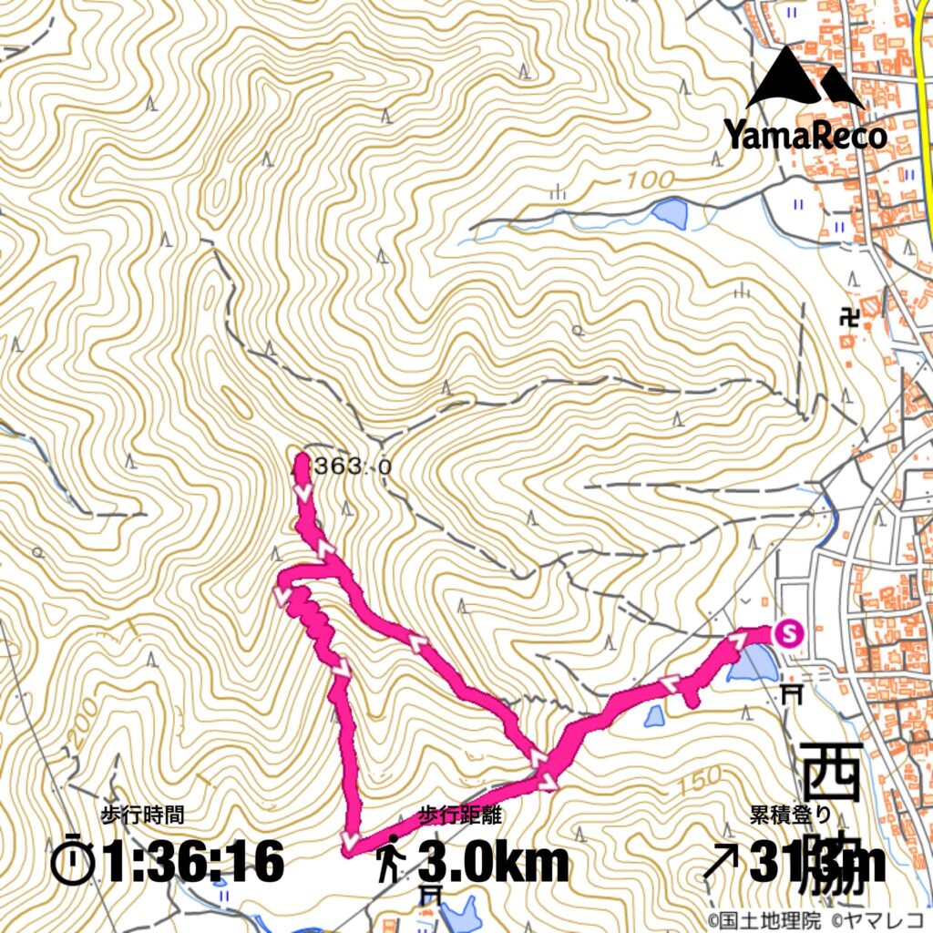 今日のルート 矢筈山